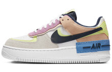 Nike Air Force 1 Low shadow 马卡龙 耐磨防滑 低帮 板鞋 女款 黑黄粉 / Кроссовки Nike Air Force 1 Low shadow CU8591-001