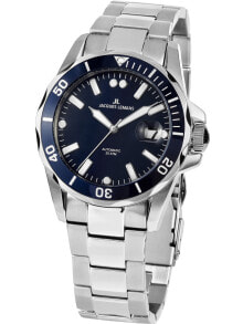 Мужские наручные часы с серебряным браслетом Jacques Lemans 1-2089G Liverpool automatic 42mm 20ATM