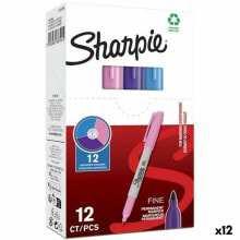 Постоянный маркер Sharpie Фиолетовый Розовый бирюзовый (12 штук)