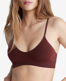 Calvin Klein women's Modern Cotton Naturals Seamless Lightly Lined Triangle Bralette QF7093