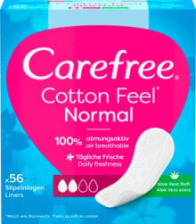 Купить гигиенические прокладки и тампоны Carefree: Slipeinlagen Cotton Feel Normal mit Aloe Vera Duft, 56 St