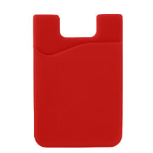 Samoprzylepne etui kieszeń na karty kredytowe na tył telefonu silikon czerwone
