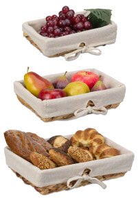 Купить хлебницы и корзины для хлеба Relaxdays: 3er Set Brotkorb mit Stoffeinsatz