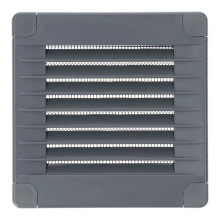 EDM Square ventilation grille with plugs and mosquito net ABS 100x100x7 mm