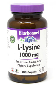 Аминокислоты bluebonnet Nutrition Free Form Amino Acid L-Lysine L-лизин 1000 мг 100 капсул