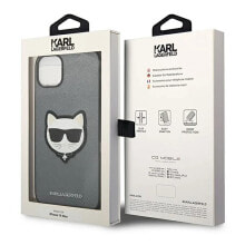 KARL LAGERFELD Klhcp14Ssapchg iPhone 14.15.13 6.1 Saffiano Choupette Head Patch phone case