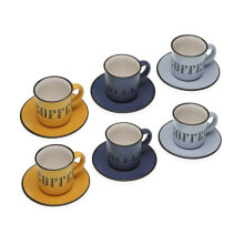 Set of 6 Cups with Plate Versa Abia Stoneware