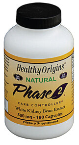 Жиросжигатели healthy Origins Natural Phase 2 Экстракт белой фасоли для контроля веса 500 мг 180 веганских капсул
