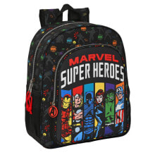 School Bag The Avengers Super heroes Black (32 x 38 x 12 cm)