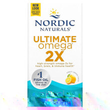 Fish oil and Omega 3, 6, 9 nordic Naturals, Ultimate Omega 2X, Lemon, 1,075 mg, 120 Soft Gels
