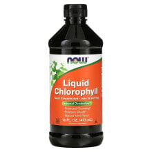 Хлорофилл nOW Foods, жидкий хлорофилл, аромат натуральной мяты, 473 мл (16 жидк. унций)