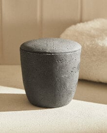 Stone grey resin storage jar
