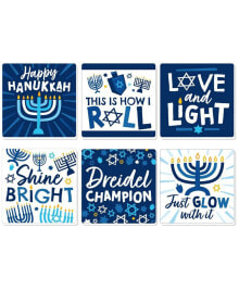 Big Dot of Happiness hanukkah Menorah Chanukah Holiday Party Decorations Drink Coasters 6 Ct