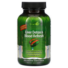 Витамины и БАДы для печени Irwin Naturals, Liver Detox & Blood Refresh, 60 Liquid Soft-Gels