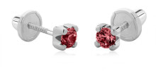 Купить серьги Brilio: White gold earrings with synthetic rubies 14/832.701/17R-S