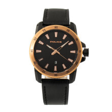 Мужские наручные часы с ремешком Мужские наручные часы с черным кожаным ремешком Police R1451306005 ( 46 mm)