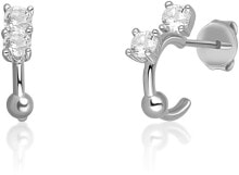 Женские серьги серебряные серьги в виде круга с прозрачными цирконами SVLE0701XH2BI00