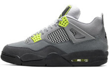 Jordan Air Jordan 4 retro se‘95 neon 耐磨 中帮 复古篮球鞋 男女同款 灰绿色 / Кроссовки Nike Air Jordan 4 Retro SE 95 Neon (Серый)