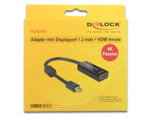 DeLOCK 62613 кабельный разъем/переходник mini DisplayPort 1.2 HDMI Черный
