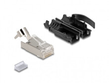 66990 - RJ45 - Black - Silver - Polycarbonate (PC) - Cat6a - SF/UTP (S-FTP) - 15 mm