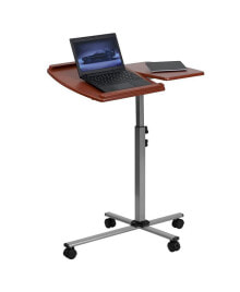 EMMA+OLIVER angle And Height Adjustable Mobile Laptop Computer Table With Top