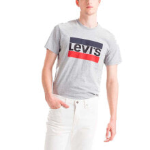 Мужские спортивные футболки Мужская спортивная футболка серая с логотипом Levis  Sportswear Logo Graphic Short Sleeve T-Shirt
