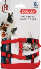 Шлейки и поводки для грызунов zolux Harness and leash for rabbit XL, red