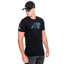 Мужские футболки для болельщиков мужская спортивная футболка черная с принтом NEW ERA Carolina Panthers Team Logo Short Sleeve T-Shirt