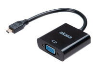Компьютерные разъемы и переходники akasa AK-CBHD21-15BK видео кабель адаптер 0,15 m HDMI Тип D (Микро) VGA (D-Sub) Черный