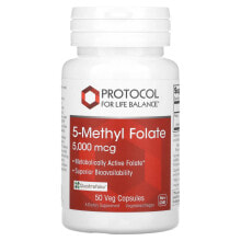 Protocol for Life Balance, 5-Methyl Folate, 5,000 mcg , 50 Veg Capsules