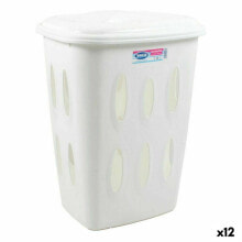 Laundry basket Tontarelli Laundry With lid 45 L White 41 x 33,2 x 54,5 cm (12 Units)