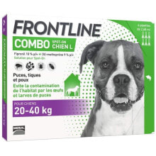 Средства от блох и клещей для собак комбо для собак FRONTLINE 20-40 кг - 6 пипеток