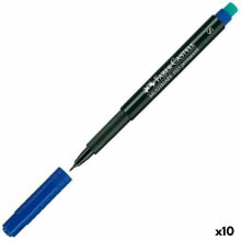 Купить фломастеры для рисования Faber-Castell: Постоянный маркер Faber-Castell Multimark 1523 M Синий (10 штук)