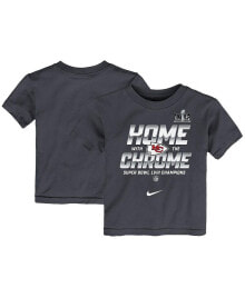 Nike toddler Boys and Girls Anthracite Kansas City Chiefs Super Bowl LVIII Champions Parade T-shirt