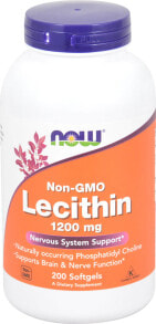 Витамины и БАДы для нормализации гормонального фона NOW Non-GMO Lecithin Лецитин для поддержки нервной системы Без ГМО 1200 мг  200 мягких таблеток