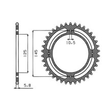 SUNSTAR SPROCKETS 520 Pitch 1-3538-47 Steel Rear Sprocket