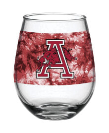 Indigo Falls arkansas Razorbacks 15 Oz Vintage-Inspired Tie-Dye Stemless Wine Glass