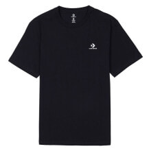 Мужские спортивные футболки Мужская спортивная футболка черная с логотипом Converse Embroidered Star Chevron Tee