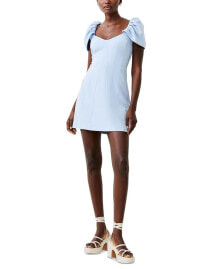 French Connection women's Whisper Gathered-Sleeve Mini Dress