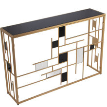 Console Alexandra House Living Grey Golden Metal 120 x 80 x 28 cm