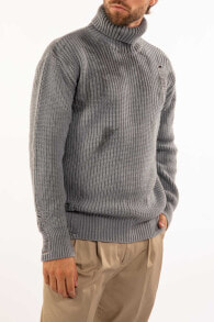 Мужские свитеры Мужской свитер серый трикотажный с высоким воротом Takeshy Kurosawa Sweter "Dolcevita"