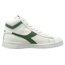 Diadora Game L Waxed High Top Mens Green, White Sneakers Casual Shoes 159657-C1 купить в аутлете