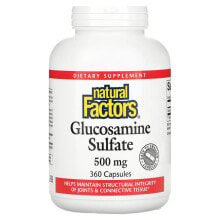 Natural Factors, Сульфат глюкозамина, 500 мг, 180 капсул