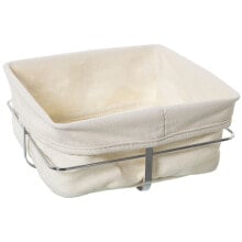 Breadbasket Alexandra House Living White Metal Cloth 22 x 10 x 22 cm