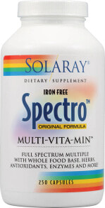 Витаминно-минеральные комплексы solaray Spectro Multi-Vita-Min Мультивитаминно-минеральный комплекс Без железа 250 капсул