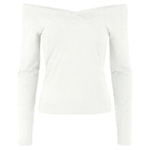 PIECES Maliva Off Shoulder Long Sleeve V Neck T-Shirt