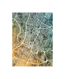 Trademark Global michael Tompsett Austin Texas City Map Teal Orange Canvas Art - 36.5