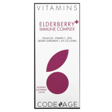 Codeage, Vitamins, бузина и иммунный комплекс, голубика и малина, 120 мл (4 жидк. Унции)