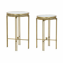 Side table DKD Home Decor Mirror Metal Light Copper (39 x 39 x 59 cm) (2 pcs)