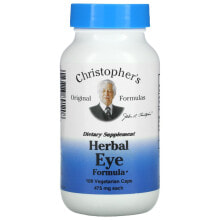 Растительные экстракты и настойки Christopher's Original Formulas, Herbal Eye Formula, 475 mg, 100 Vegetarian Caps